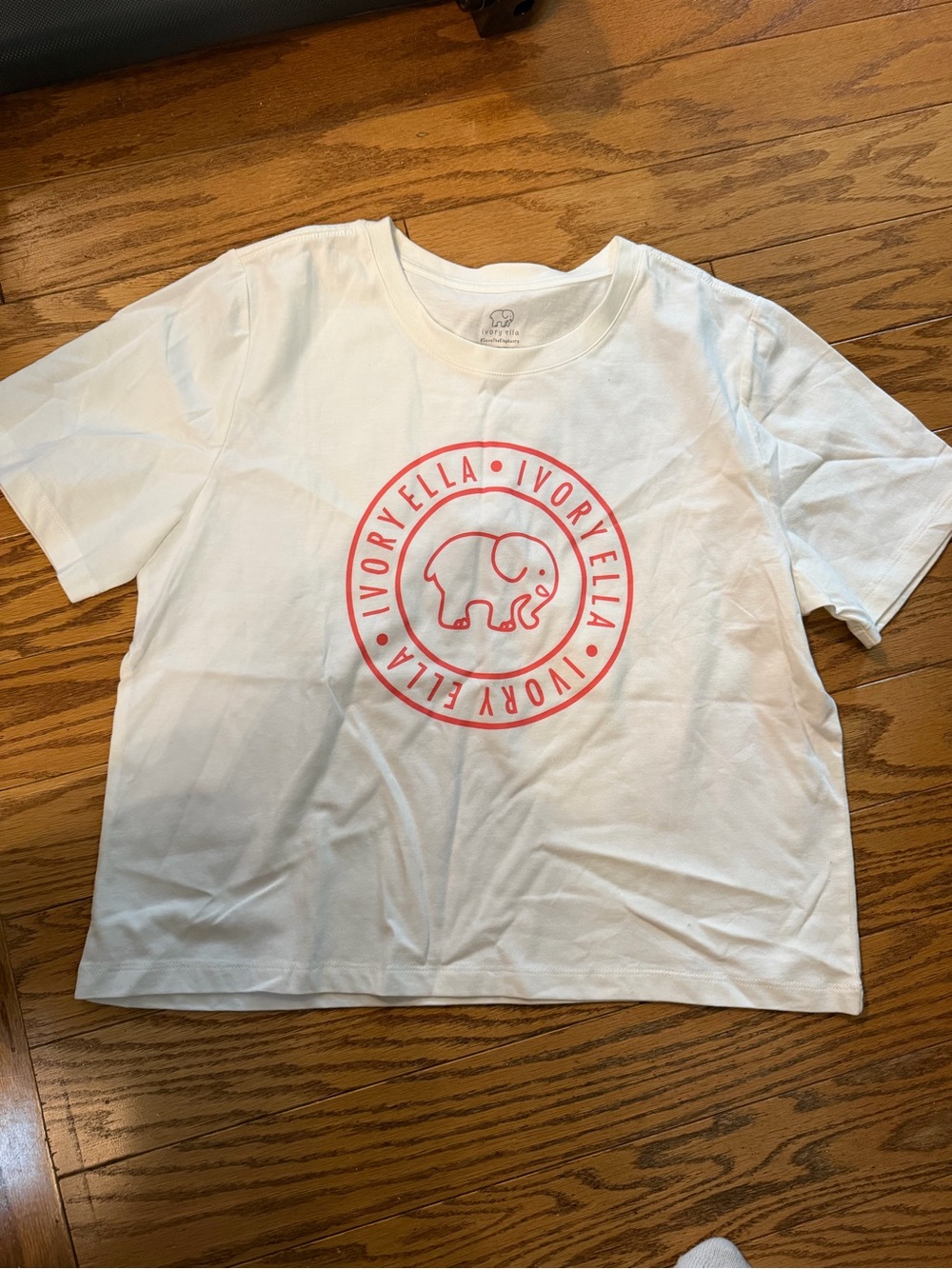 ivory ella White Tee with Elephant Logo